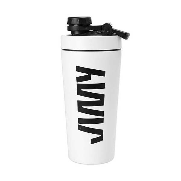 JIMY Shaker protéiné isotherme en acier inoxydable de qualité supérieure de 600 ml – Couvercle à rabat anti-fuite, sans BPA, ...