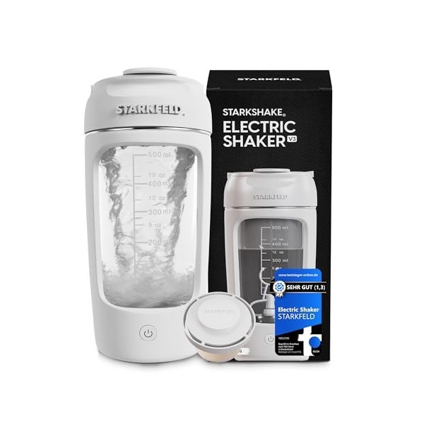 STARKSHAKE® V3 – Votre dernier shaker | Shakes protéinés sans grumeaux grâce à 7 000 tr/min | Charge rapide USB-C | 60 shakes