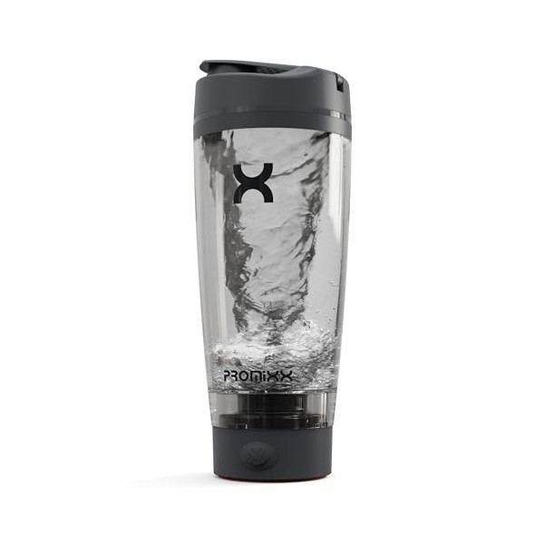 Promixx Pro Shaker Bouteille shaker rechargeable et puissante pour des boissons protéinées lisses avec stockage de supplément