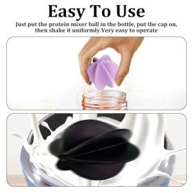 Laralily Lot de 10 boules de milkshake protéinées en plastique - Fouet coloré - Convient pour les shakers en poudre de protéi