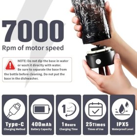 VexNook Shaker électrique de protéines 700 ml – Shaker auto-mélangeur pour mélanger sans effort des boissons protéinées, smoo