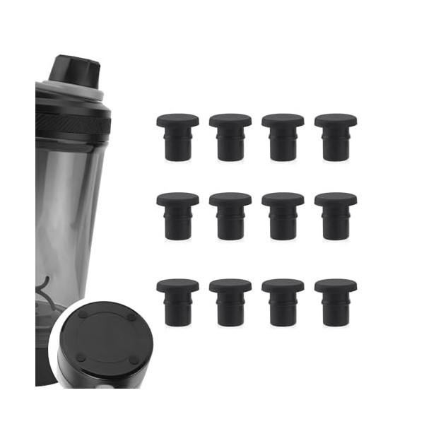 Lot de 12 Bouchons Antidérapants de Rechange pour Shaker à Protéines Électrique VOLTRX 24 oz, Bouchon Antidérapant en Silicon