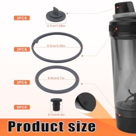 Lot de 14 Joints de Rechange pour Shaker à Protéines Électrique VOLTRX de 24 oz, avec 8 Bouchons Antidérapants Joint dÉtanch