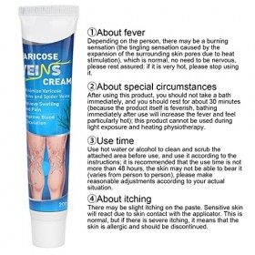 20 G de Crème pour Varices, Crème Anti-varices pour Homme et Femme Anti-jambes Lourdes et Fatiguées Crème Apaisante pour les 