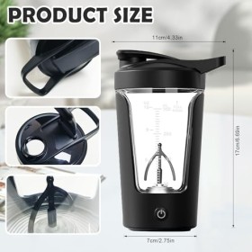Shaker électrique,450ML USB Rechargeable Mixeur pour Shake de Protéines,Shaker pour Shake de Protéines et Lait,Shaker électri