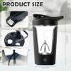 Shaker électrique,450ML USB Rechargeable Mixeur pour Shake de Protéines,Shaker pour Shake de Protéines et Lait,Shaker électri