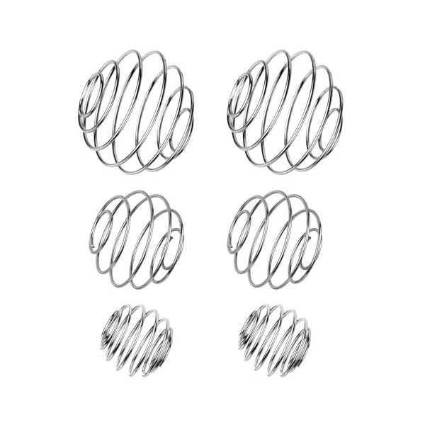 RAFIYU Lot de 6 shakers protéinés en acier inoxydable - Boule shaker en métal - Mélangeur de bouteille - Mélangeur à bille - 