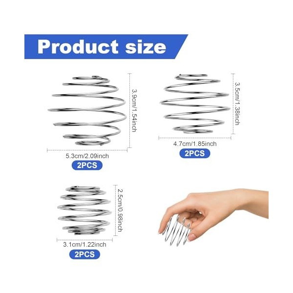 RAFIYU Lot de 6 shakers protéinés en acier inoxydable - Boule shaker en métal - Mélangeur de bouteille - Mélangeur à bille - 