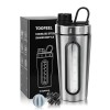 TOOFEEL Bouteille shaker en acier inoxydable – Gobelet shaker en métal de 800 ml pour boissons protéinées, 2 boules fouet, ne...