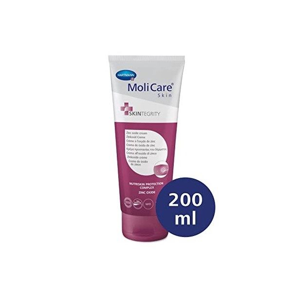 MoliCare Skin - Crème à l’Oxyde de Zinc Pour Protéger la Peau des Parties Intimes Irritées - pH Neutre à la Peau - 200 ml