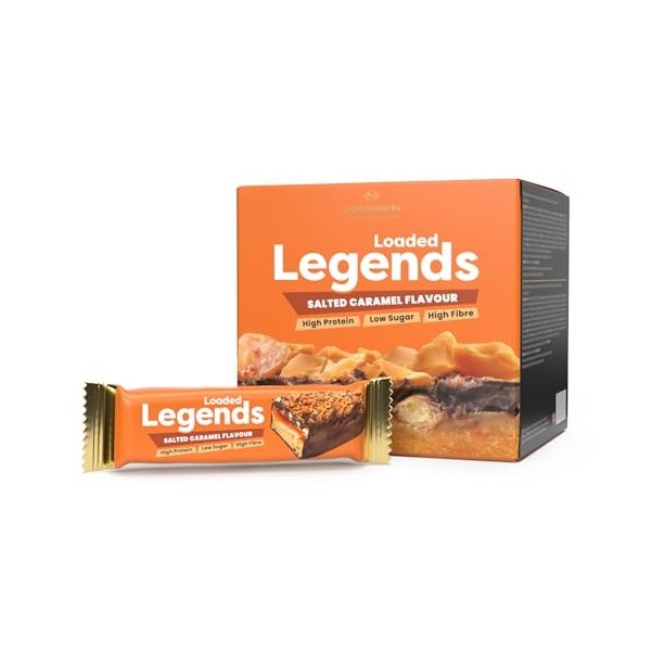 THE PROTEIN WORKS Protein Works - Barres de légende chargées | 14g de protéines | 12 paquets x 47 g | Faible teneur en sucre|