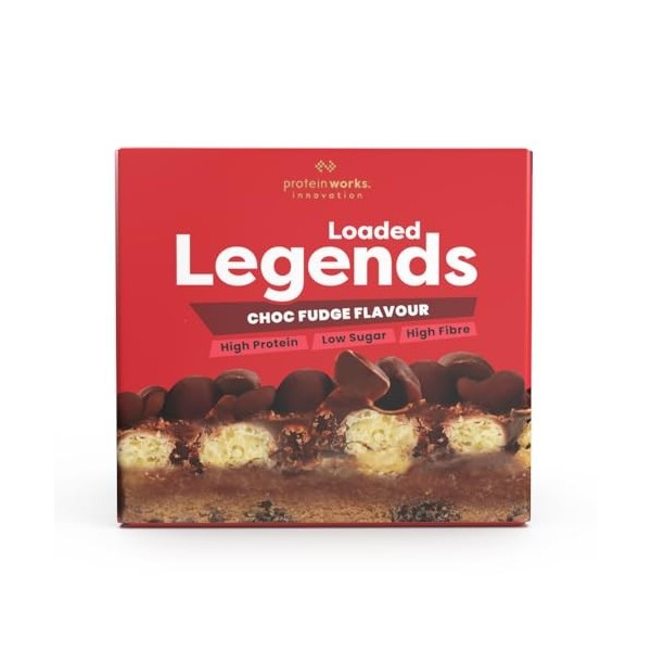 THE PROTEIN WORKS - Barres de légende chargées | 14g de protéines | 12 paquets x 47 g | Faible teneur en sucre| Fondant au ch
