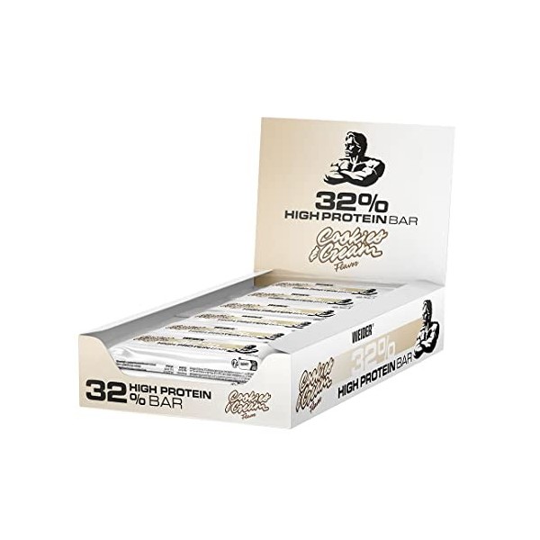 WEIDER 32% Protein Bar, délicieuse barre protéinée enrobée de chocolat fin, haute teneur en protéines, barre énergétique, sna