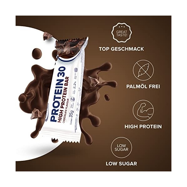 IronMaxx 30 Barre protéinée - Chocolat 6 x 35g | barre protéinée sans huile de palme, sans gluten et vitaminée | convient aux