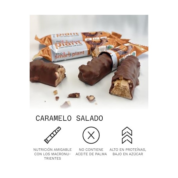 PhD Nutrition | Smart Bars hyperprotéinées | Vegan | Faible en sucre| Pour sportifs ou en snack| Saveur Caramel au beurre sal