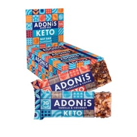Assortiment de Barres Adonis Keto aux Fruits à Coque 16 Barres de 35g | Végétalien et Keto l 100% Naturel l Sans Gluten, Sa