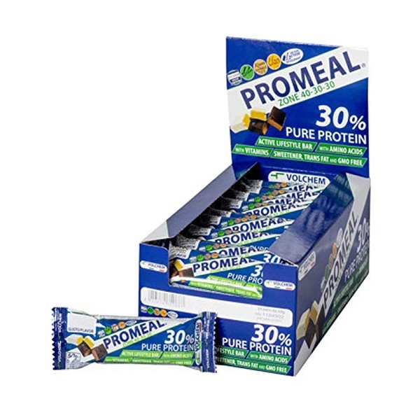 VOLCHEM PROMEAL ZONE 40-30-30 -BARRETTA DIETA A ZONA- 24 barrette da 50 grammi gusti Cookie