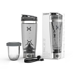 Promixx Bouteille shaker Pro – Rechargeable, puissante pour des milkshakes protéinés lisses – Comprend un stockage de supplém