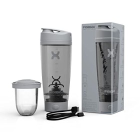 Promixx Bouteille shaker Pro – Rechargeable, puissante pour des milkshakes protéinés lisses – Comprend un stockage de supplém