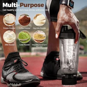 KOOSREEL Shaker de protéines, mélangeur électrique rechargeable par USB C, sans BPA, pour boissons protéinées et substituts d