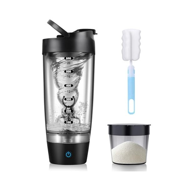 SOARFLY Shaker electrique 700ml shaker protéine electrique avec compartiment à poudre, shaker protéine shaker electrique USB
