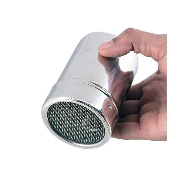 Kosma Shaker à chocolat en acier inoxydable | Shaker à fromage | Shaker à épices | Shaker Masala | Shaker à piments – 6 x 8,5