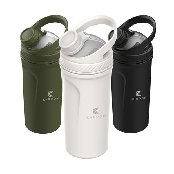 Khroom Shaker en acier inoxydable pour protéines 700 ml avec fonction thermique | Filtre intelligent pour smoothies | Gobelet