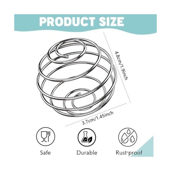 OIGWBPH 4 Pièces Boule de Secousse, Bouteille Acier Inoxydable, Ressort Agitateur pour Globuline Mélange Boisson Ball Protein