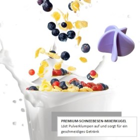 YTUGIL Lot de 4 boules de milkshake protéinées, shaker en plastique - Fouet coloré - Pour mélanger des bouteilles de protéine