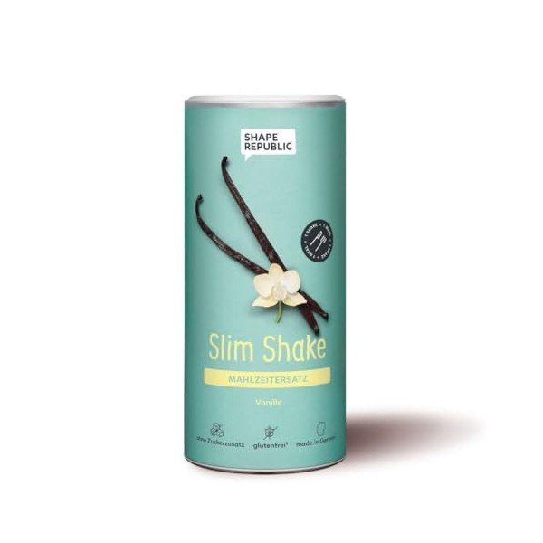SHAPE REPUBLIC Vanille - Shake minceur - Riche en protéines - Contient 24 vitamines et minéraux - Shakes diététiques pour per