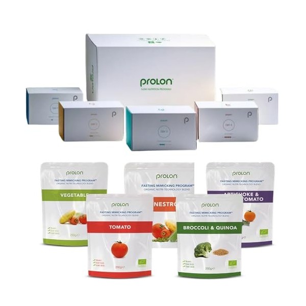 ProLon - Next Gen - Mimic Fasting Diet - Programme nutritionnel de 5 jours - 5 soupes bio - Prof. Valter Longo - Vegan - Sans