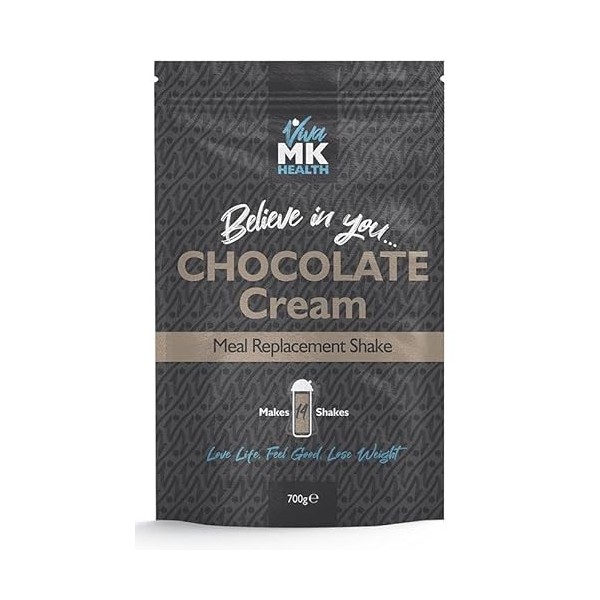VivaMK Health Poudre de substitut de repas aromatisée à la crème au chocolat 700 g pour 14 shakes