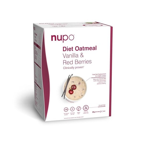 NUPO Diet Oatmeal Vanille et baies rouges – Repas de régime premium pour la gestion du poids I Substitut de repas complet pou
