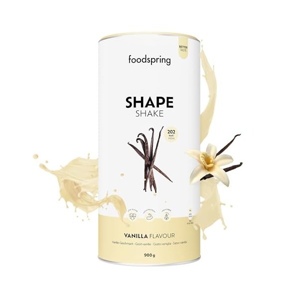 foodspring Shape Shake Vanille - Substitut de repas complet pour le contrôle du poids avec des protéines de qualité supérieur