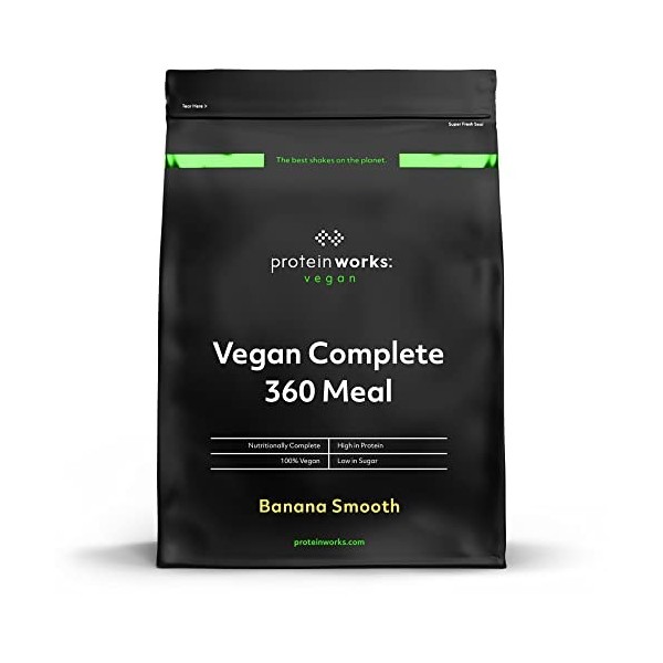 THE PROTEIN WORKS Repas Complet 360 Vegan | Banane Onctueuse | Nutritionnellement équilibré | 100% vegan | Repas rapide et ab