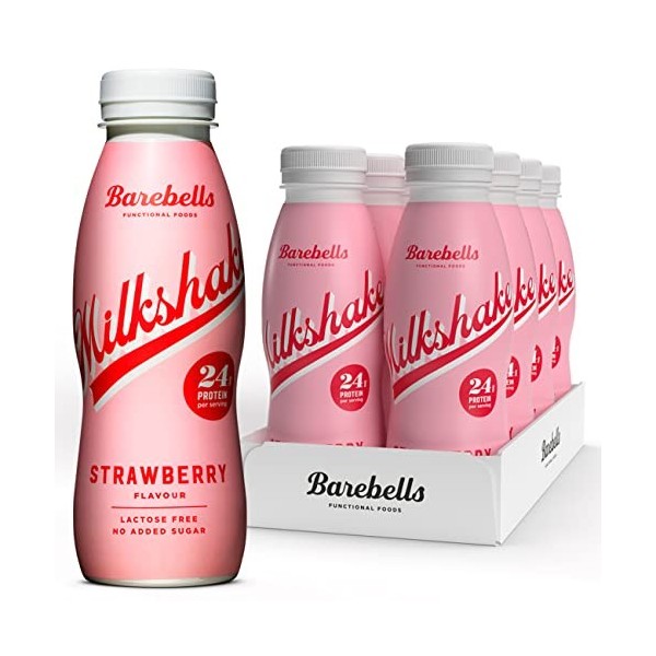 Barebells | Pack De Barebells Milkshake 8x330 Ml | Boissons protéinées | Pack de milkshakes protéinés - Fraise