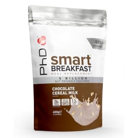 PhD Smart Breakfast| Shake proteiné substitut de repas| Faible en sucre avec extra Vitamines et Mineraux - Céréales - 600 g
