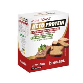 Keto Protein Bestdiet - Mini Toast - Haute teneur en protéines - Aide à stimuler la combustion des graisses - Pack 3 x 100 g