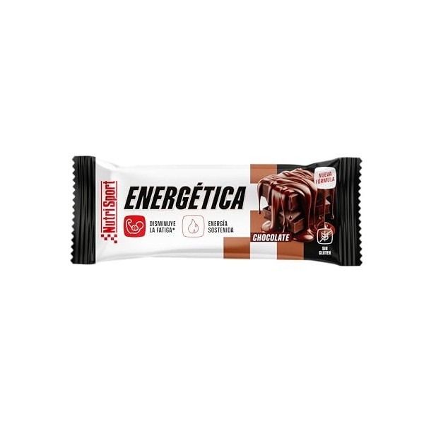 Nutrisport - Barres Énergétiques 49g - Saveur Chocolat - Riche en Protéines et Glucides - Sans Huile de Palme - Sans Gluten -