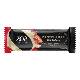zoe Nutrition Lot de 20 barres protéinées de 50 g 20 barres protéinées x 50 g, White Choco Strawberry 