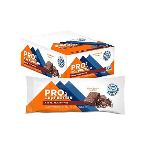 PROBAR Protein Bar/barre protéinée 12 pièces - 12 x 70g - 20g de Protéines Végétales, Fibre-Riche, Énergie pour Aventuriers A...