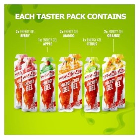 Contrast High5 Energy Lot de 16 sachets de dégustation de gel Saveurs mélangées