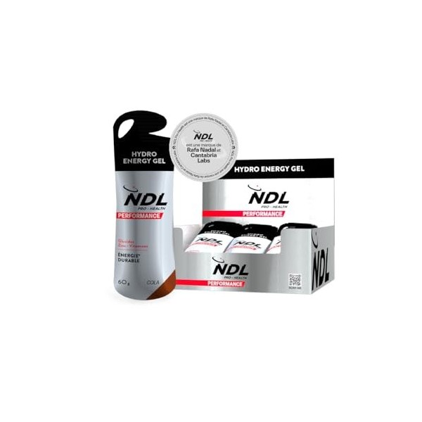 NDL Pro-Health Hydro Energy Gel - Gel énergétique sportif avec glucides et sels minéraux, faible teneur en sucre, apport éner