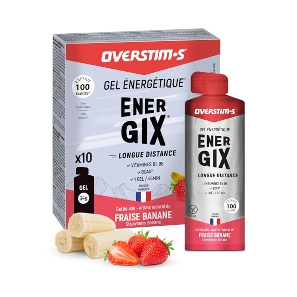 Neuf Overstim.s - Gel Energix 10 sachets - Gel énergétique pour le sport vélo, course à pied.. - Longue durée Glucose + 