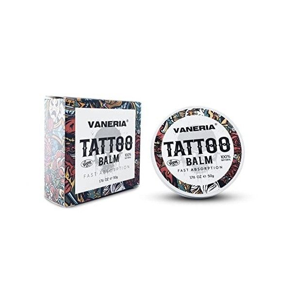 VANERIA Tattoo Balm, Tatouage Hydratant Apaiser la Peau et Favoriser la Guérison de la Peau, Tatouage Aftercare Protect, Tato