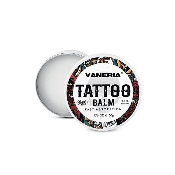 VANERIA Tattoo Balm, Tatouage Hydratant Apaiser la Peau et Favoriser la Guérison de la Peau, Tatouage Aftercare Protect, Tato