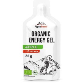 AlpenPower Gel énergétique Bio Pomme 12x 35g - Ingrédients 100% naturels - Avec de la caféine issue du guarana - Énergie rapi