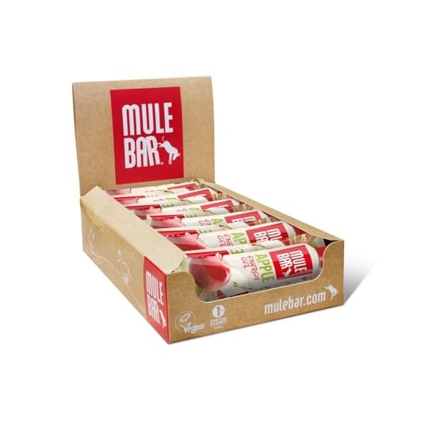 MULEBAR - Boite De 24 Gels Energétiques - Pomme - Vitamice C - Antioxydant - Système Immunitaire - 2EN1 - Gel Pur Ou Dilué -