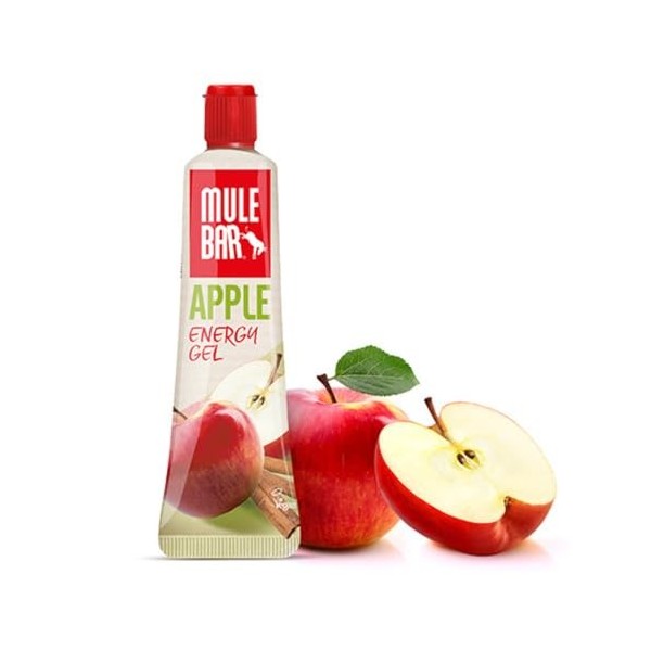 MULEBAR - Boite De 24 Gels Energétiques - Pomme - Vitamice C - Antioxydant - Système Immunitaire - 2EN1 - Gel Pur Ou Dilué -