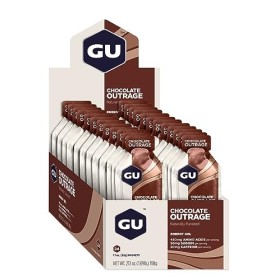 GU ENERGY GEL - Chocolat - Boîte de 24 gels - Gel énergétique - Sodium - BCAA - Idéal pendant leffort 100Kcal